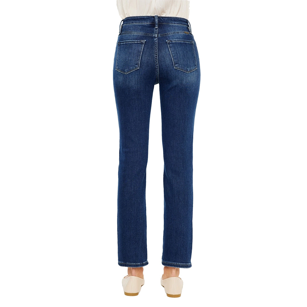 Kancan Apparel Kancan Women's High Rise Slim Straight Jeans In Dark Wash