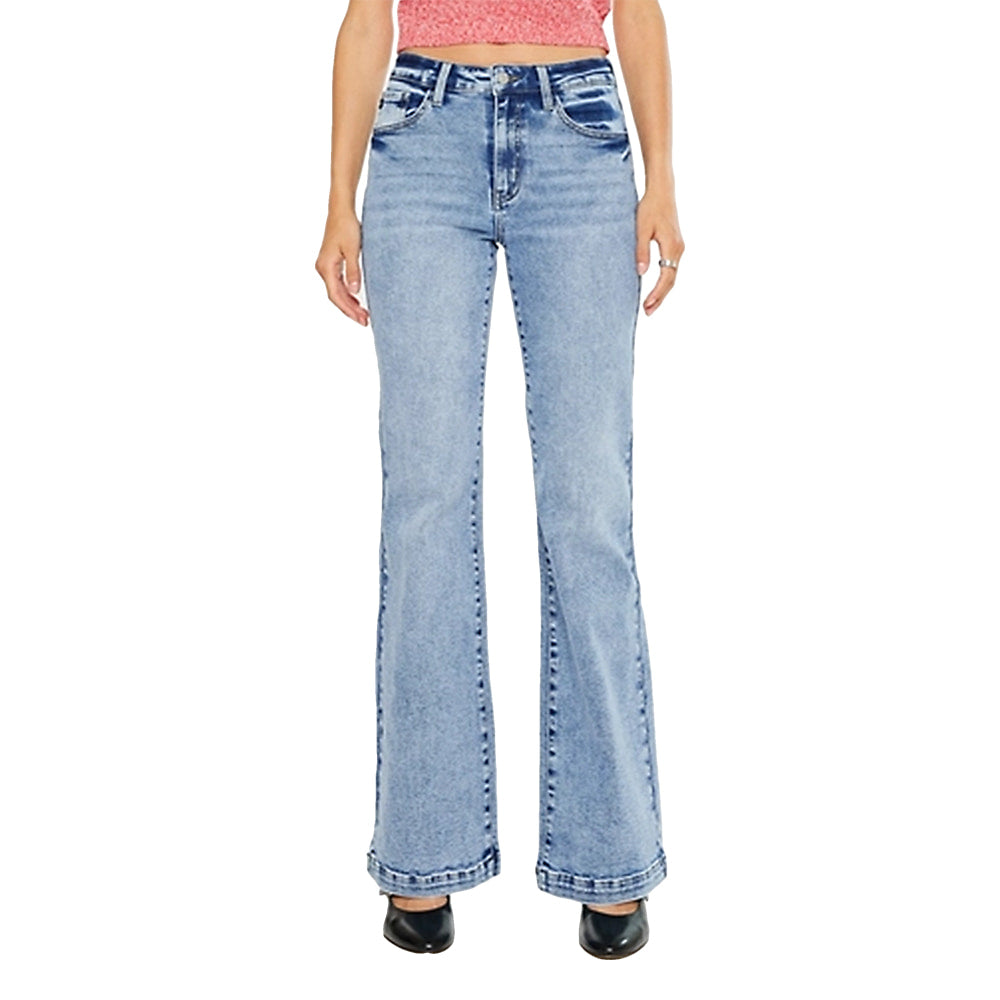 Kancan Apparel Kancan Women's Light Wash High Rise Wide Leg Flare Jean