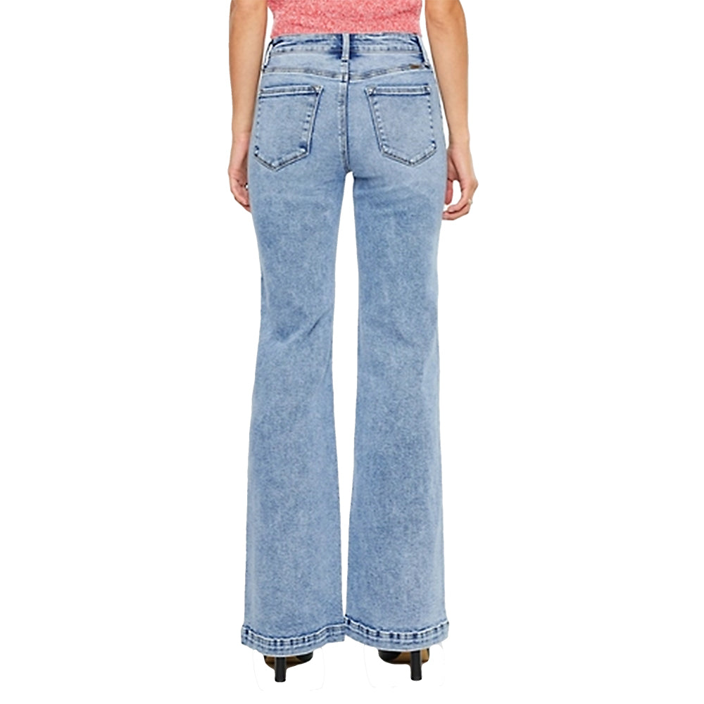 Kancan Apparel Kancan Women's Light Wash High Rise Wide Leg Flare Jean