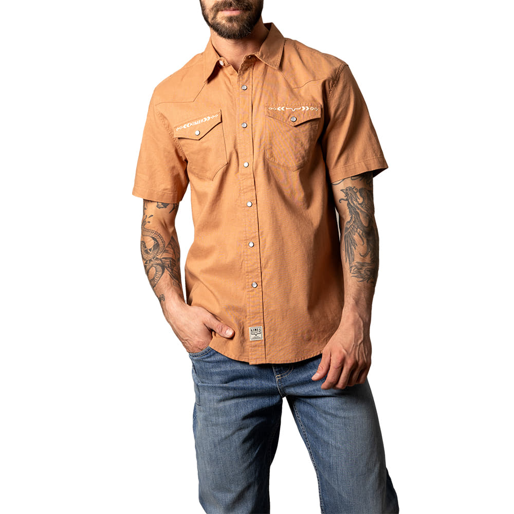 Kimes Ranch Apparel Kimes Nuce Short Sleeve Shirt in Bran