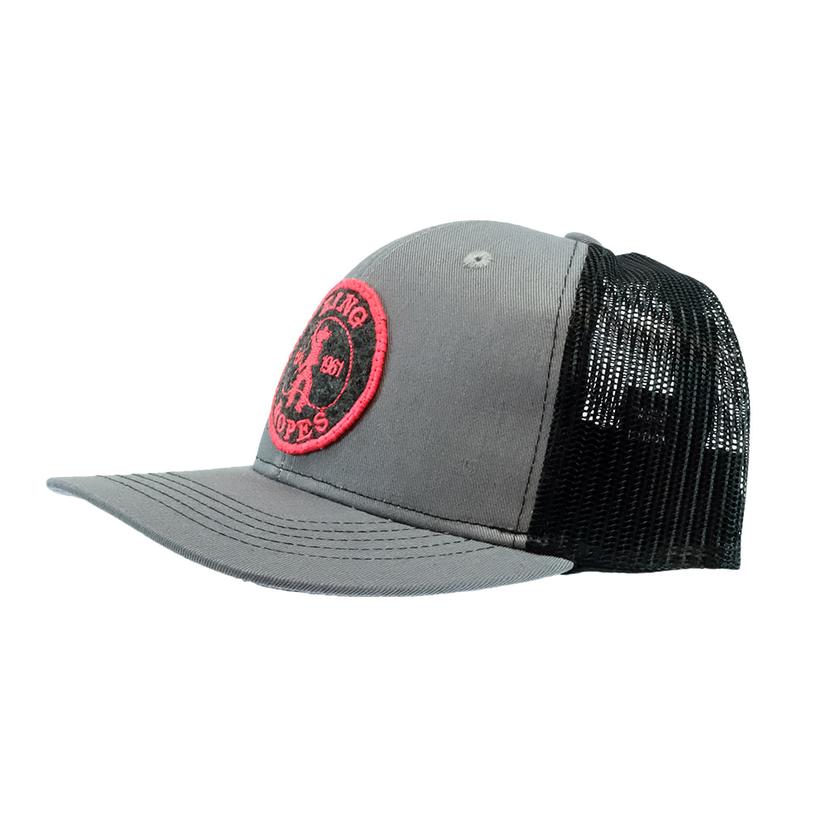 King's Saddlery Hats OSFA / CHARCOAL/BLACK King Ropes Charcoal Black With Neon Pink Logo Patch Cap