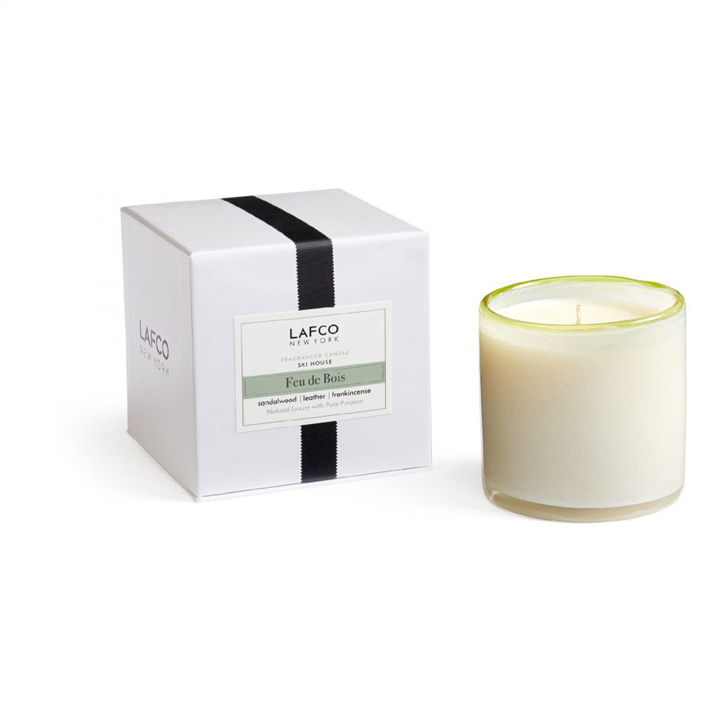 LAFCO Home Decor 15.5oz Lafco White Ski House Signature Feu De Bois Candle