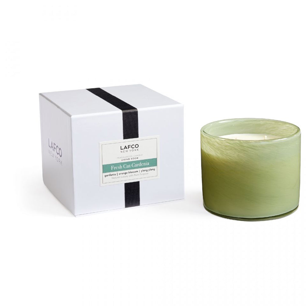 LAFCO Home Decor 30oz Lafco White Living Room 3 Wick Fresh Cut Gardenia Candle