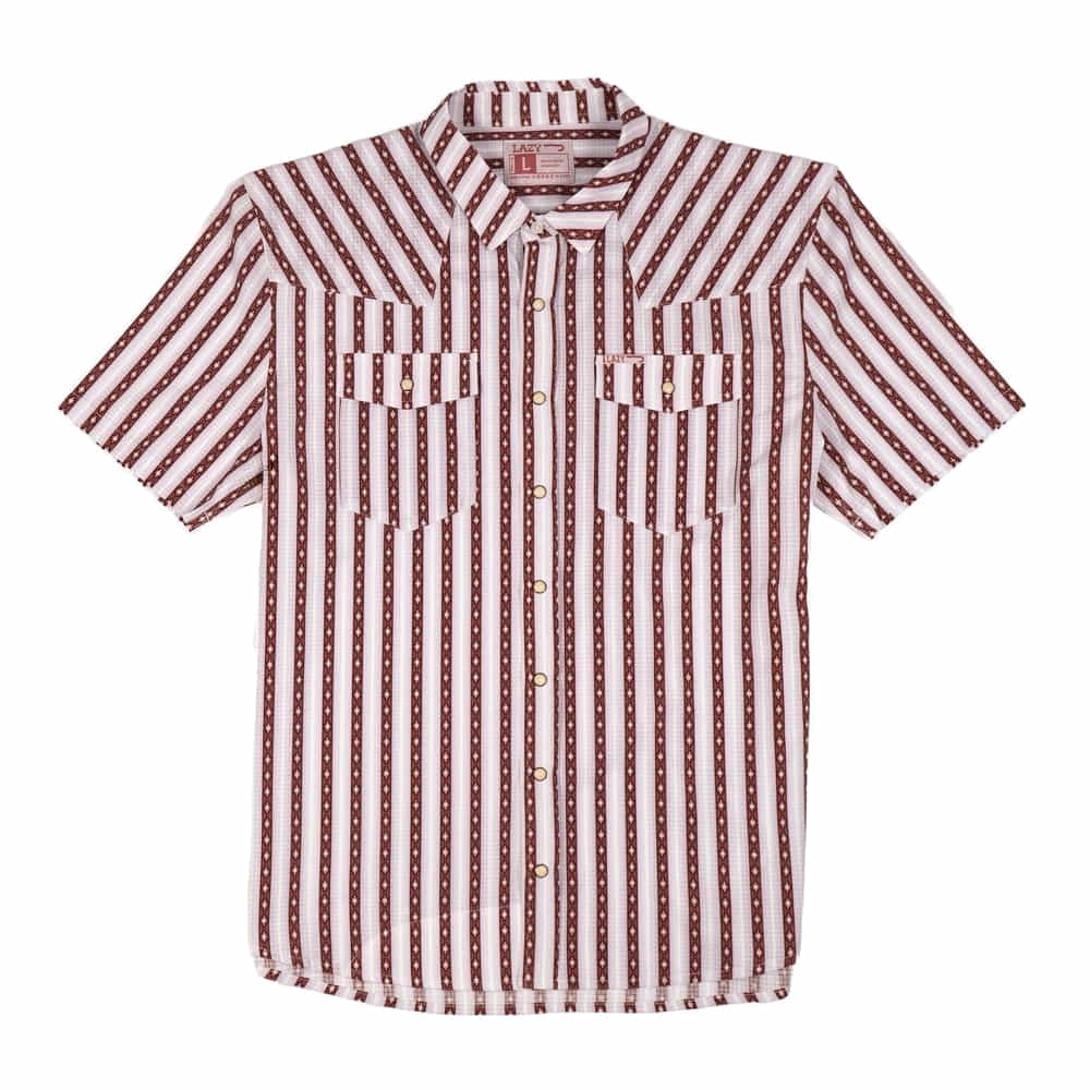 Lazy J Ranchwear Apparel Mens Lazy J Airflow Pearl Snap Short Sleeve Shirt