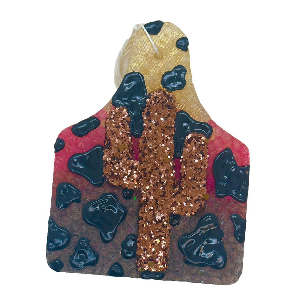 Leafcutter Candle Co Home Decor OSFA Leafcutter Multicolor Leather Lace Ombre Cow Tag With Glitter Cactus Air Freshener
