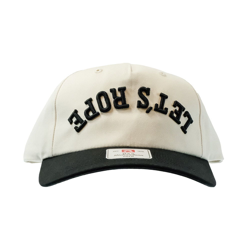 Let's Rope Hats Let's Rope 356 Cream and Black Cap with Upside and Backwards Let's Rope
