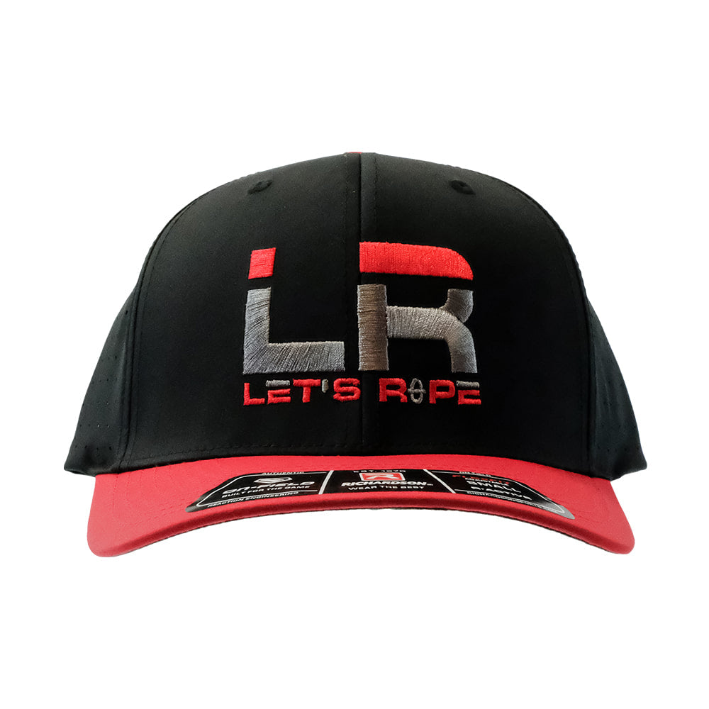 Let's Rope Hats Let's Rope 632 Cap in Black and Red and R-Flex with Let's Rope Logo