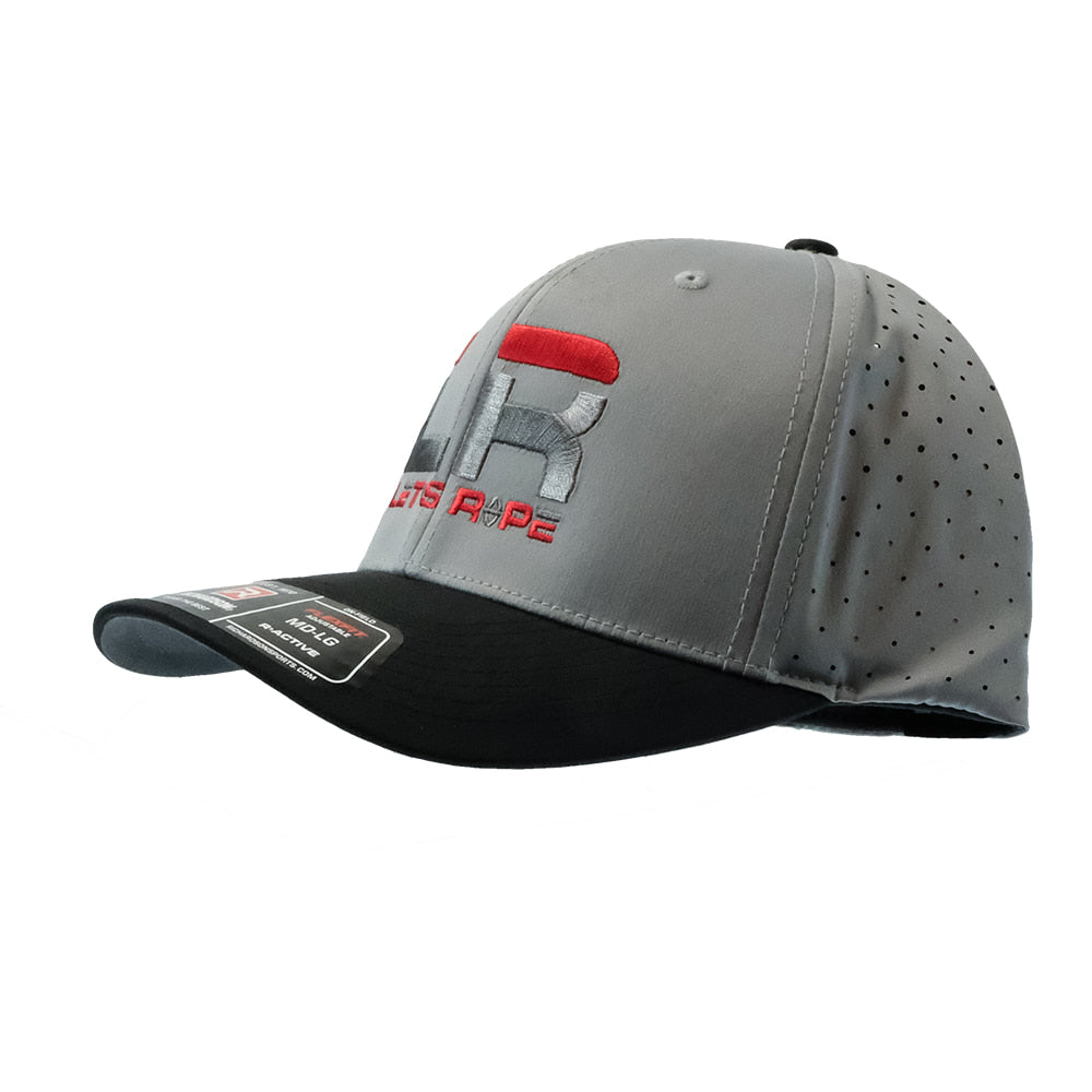 Let's Rope Hats Let's Rope 632 Grey and Black R-Flex with Let's Rope Logo Cap