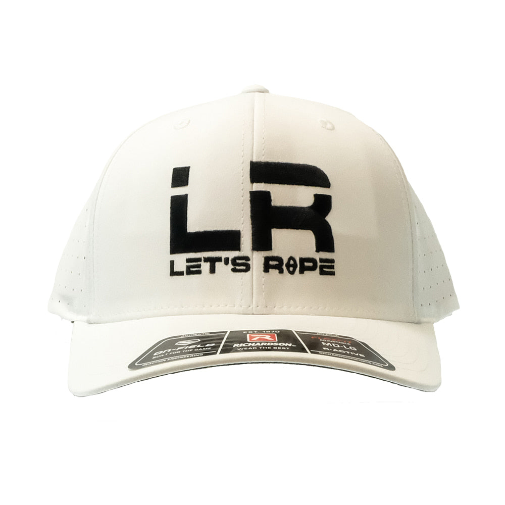 Let's Rope Hats Let's Rope 632 White R-Flex with Black Let's Rope Logo