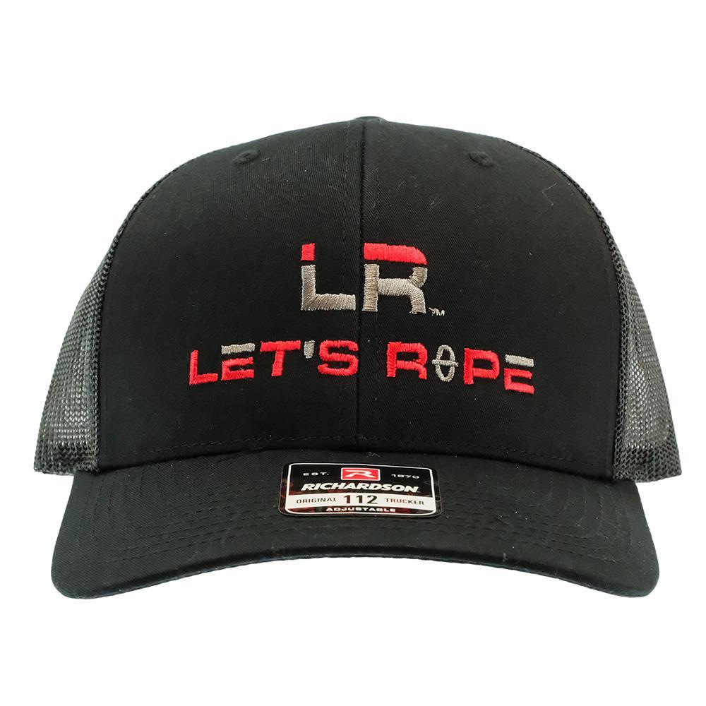 Let's Rope Hats OSFA / BLACK Let's Rope Red Black Logo Black Mesh Back Cap