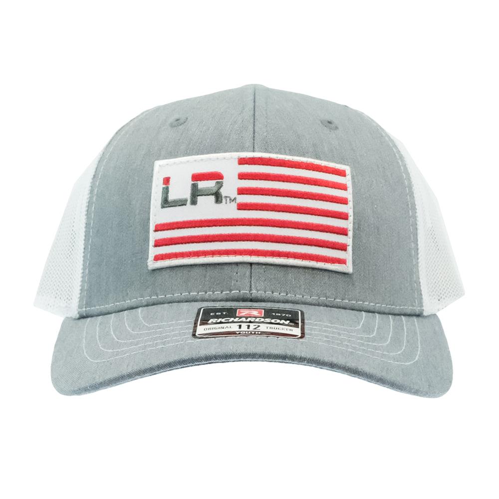 Let's Rope Hats OSFA / GREY/WHITE Let's Rope Grey And White Flag Patch Cap