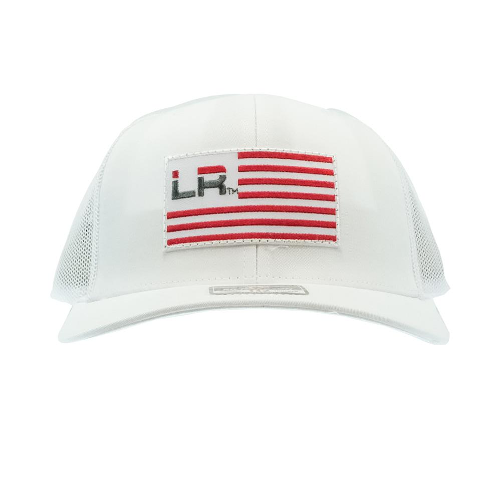 Let's Rope Hats OSFA / WHITE Let's Rope Flag Patch White Mesh Back Cap