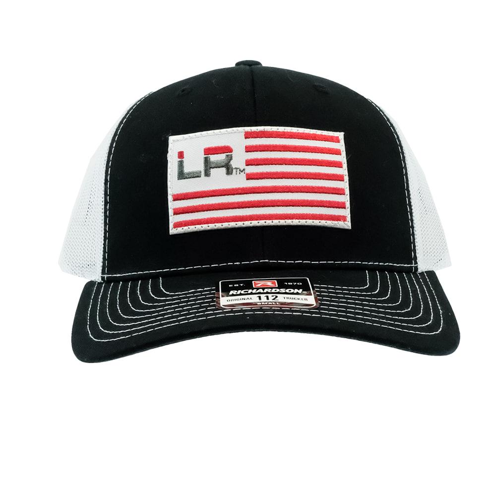 Let's Rope Hats YOUTH / BLACK/WHITE Let's Rope Flag Patch Black with White Mesh Back Youth Cap