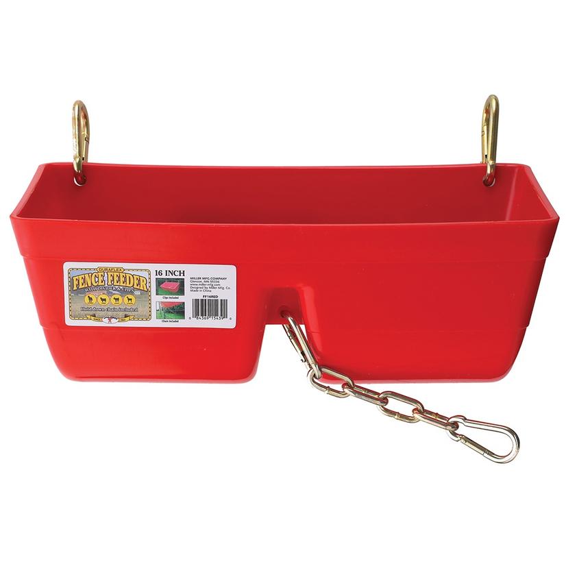 Little Giant Supplies 16 / Red Miller MFG. Fence Feeder w/Clips 16"
