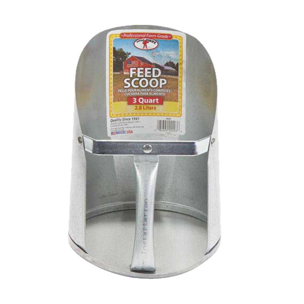 Little Giant Supplies Miller MFG. Galvanized 3 Quart Feed Scoop