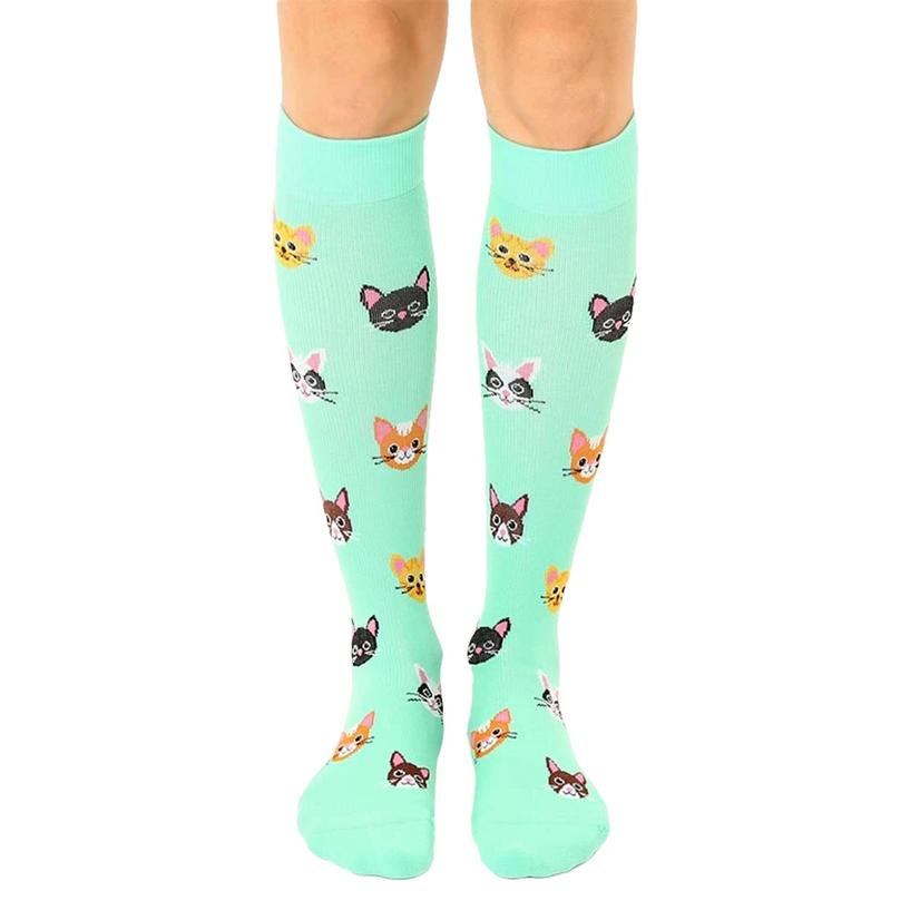 Living Royal Apparel OSFA / MULTI Cat Compression Socks by Living Royal
