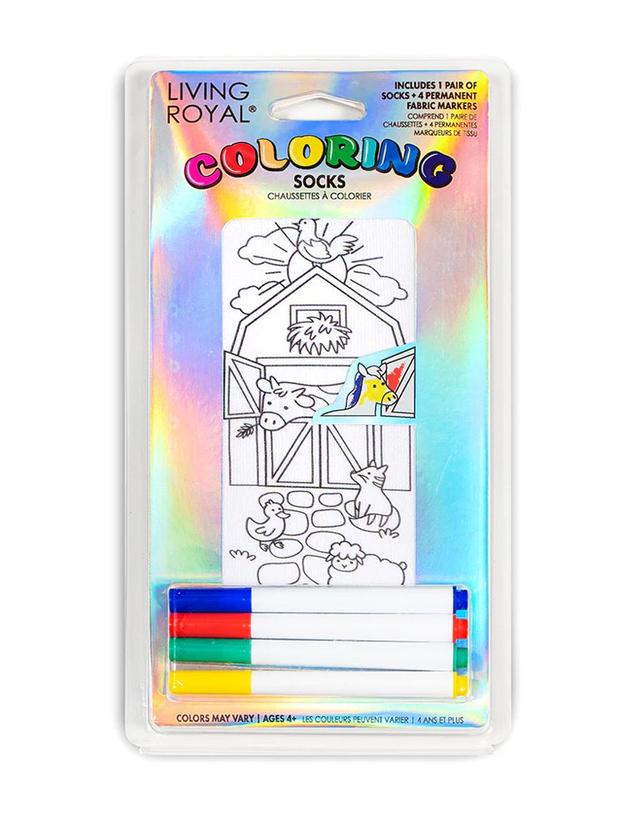Living Royal Apparel White / OSFA Living Royal Farm Coloring Socks In White
