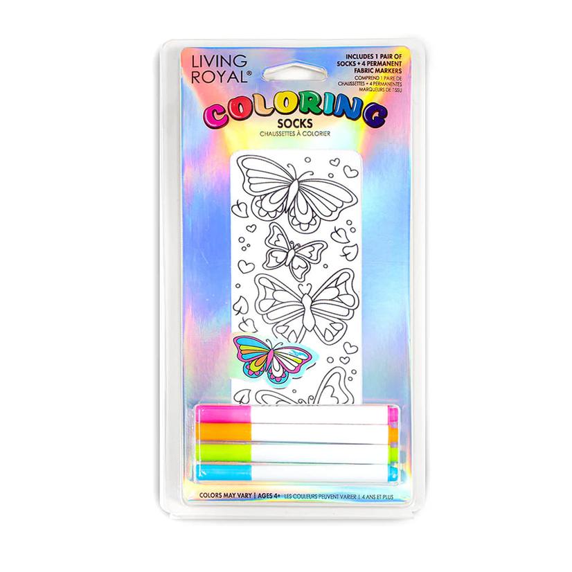 Living Royal White / OS Living Royal Butterfly Coloring Socks