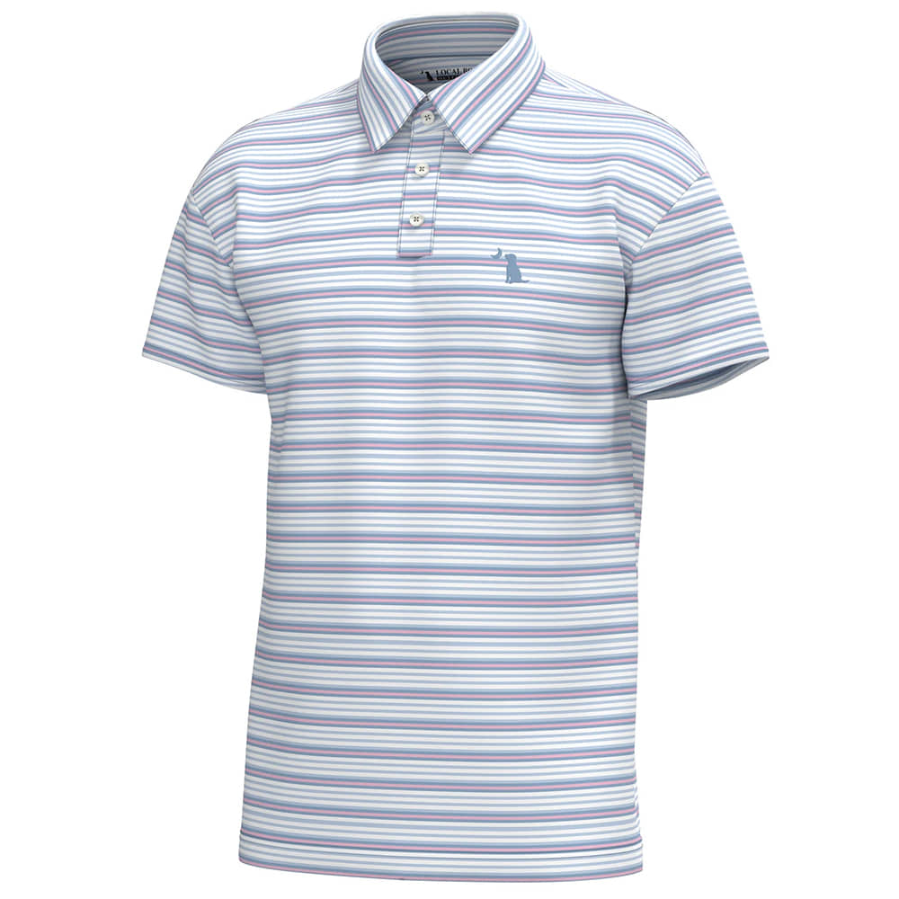 Local Boy Outfitters Apparel Local Boy Outfitters Men's Blue and Pink Cape Short Sleeve Polo