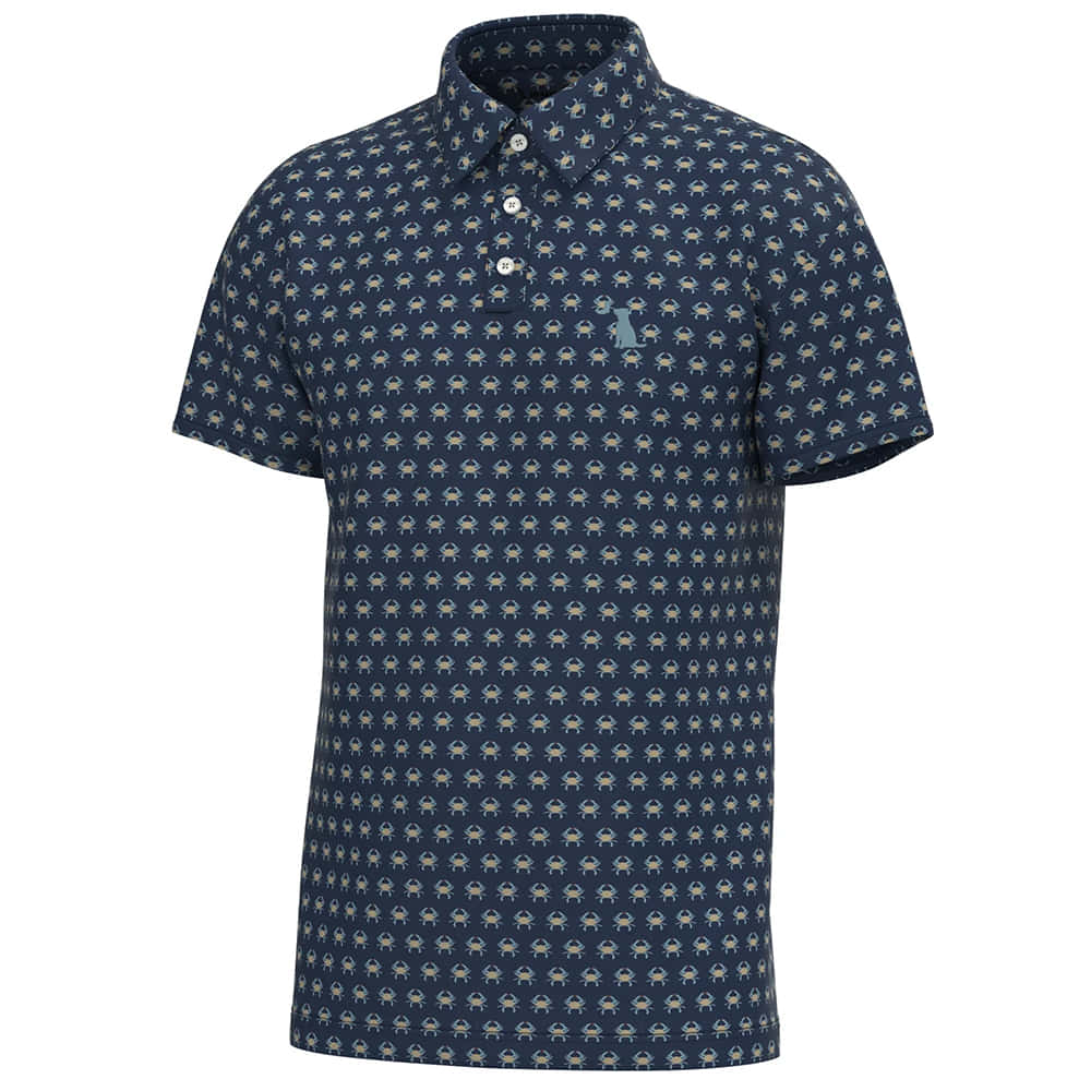 Local Boy Outfitters Apparel Local Boy Outfitters Men's Dirty Myrtle Blue Crabs Short Sleeve Polo