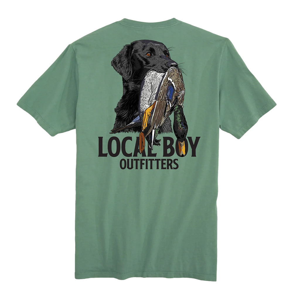 Local Boy Outfitters Apparel Local Boy Outfitters Men's Light Green Graphic Feathered Fetch Short Sleeve T-Shirt