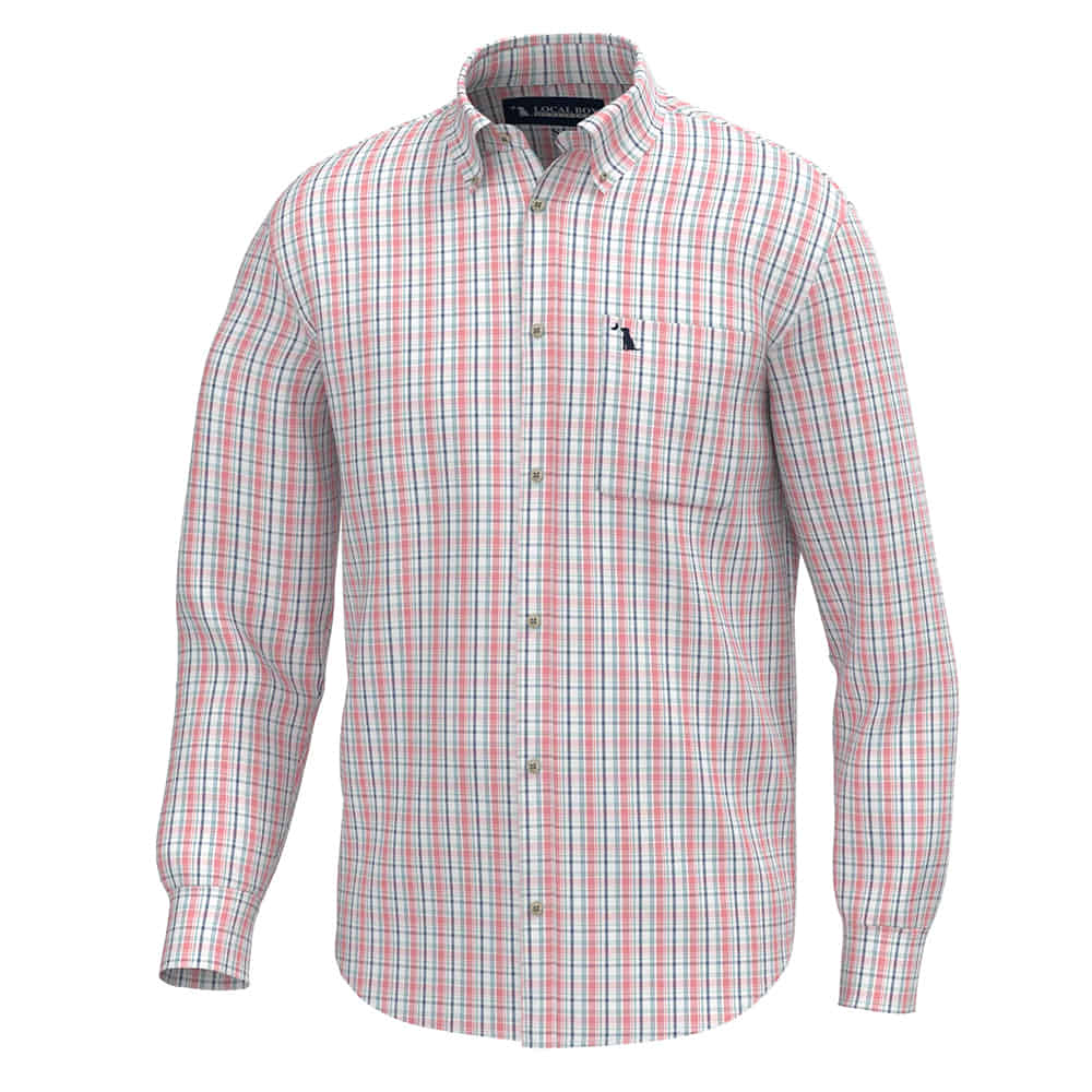 Local Boy Outfitters Apparel Local Boy Outfitters Men's Spearmint Long Sleeve Button-Down Buffkin Dress Shirt