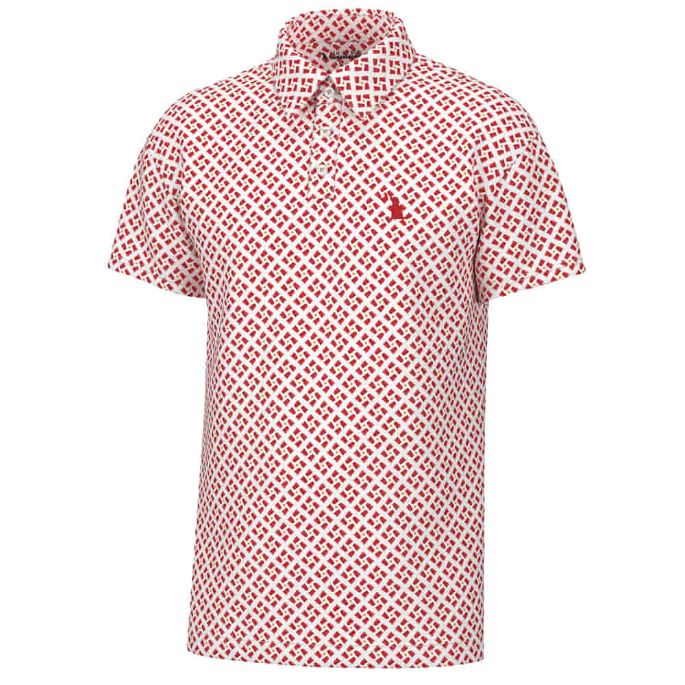 Local Boy Outfitters Apparel Local Boy Outfitters Men's White And Red Solo Cup Short Sleeve Polo