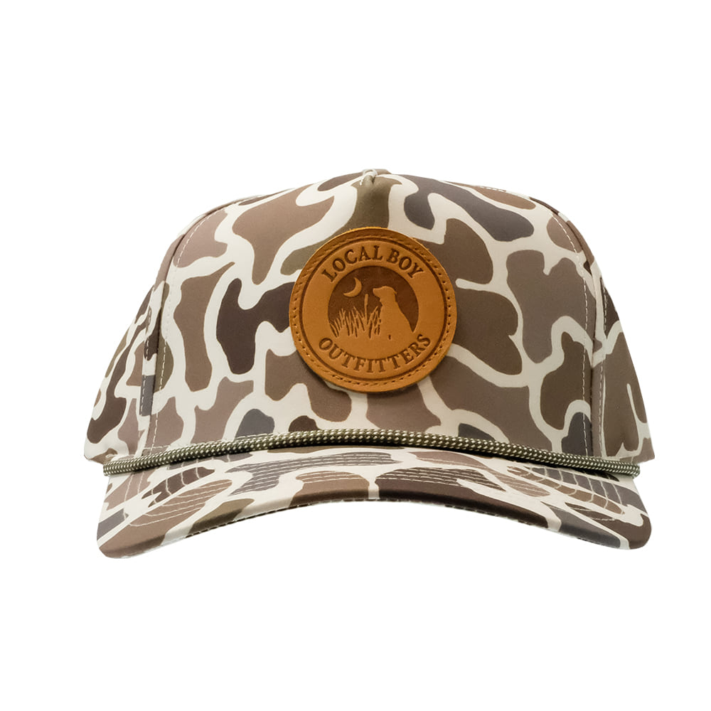 Local Boy Outfitters Hats Local Boy Outfitters Youth Leather Patch High Crown Camo Cap