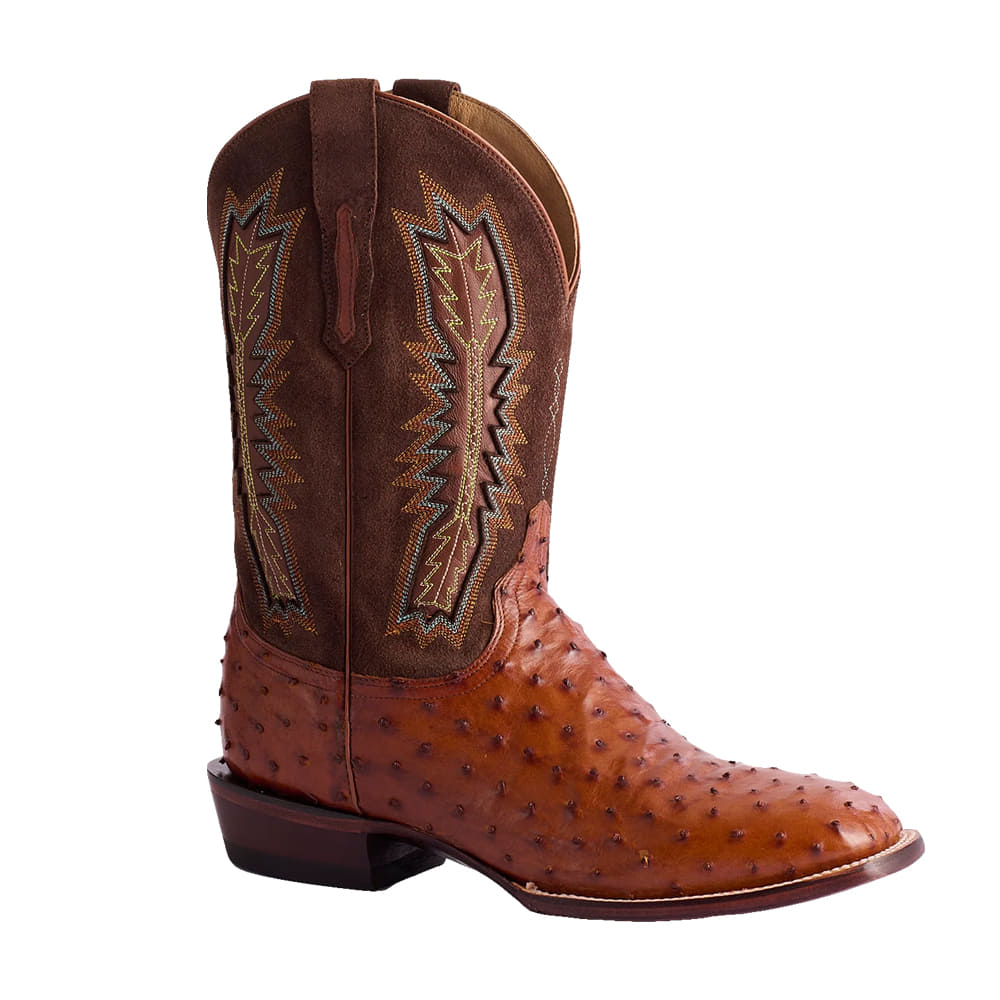 Lucchese, Inc Footwear Lucchese, Inc Men's Ostrich Full Quill Roscoe and Coffee Cowboy Boots