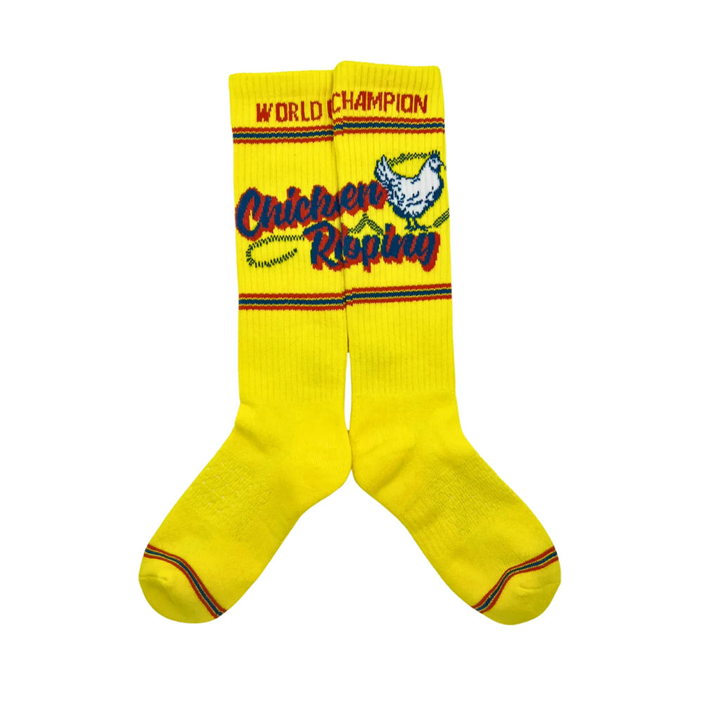 Lucky Chuck Apparel Yellow Lucky Chuck Chicken Roping Performance Socks