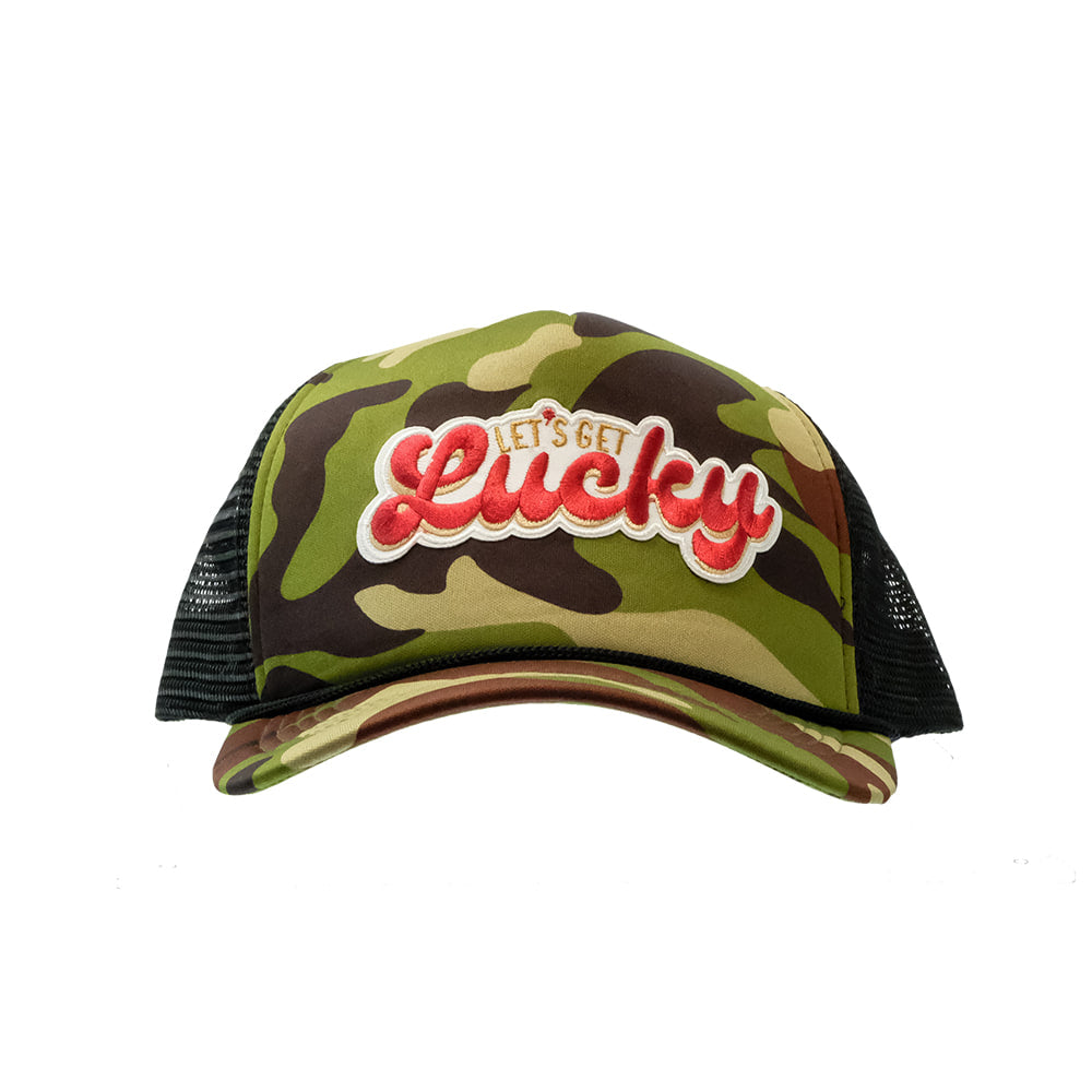 Lucky Chuck Hats Lucky Chuck Let's Get Lucky Patch Foamie Camo Trucker Cap