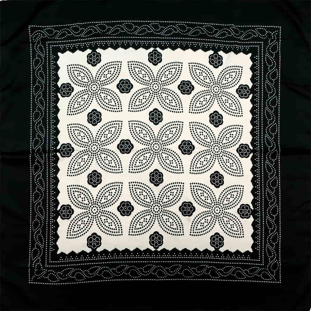 M & F Western Apparel Black / 33"X33" M&F Western Lace Black and White Wild Rag 33x33