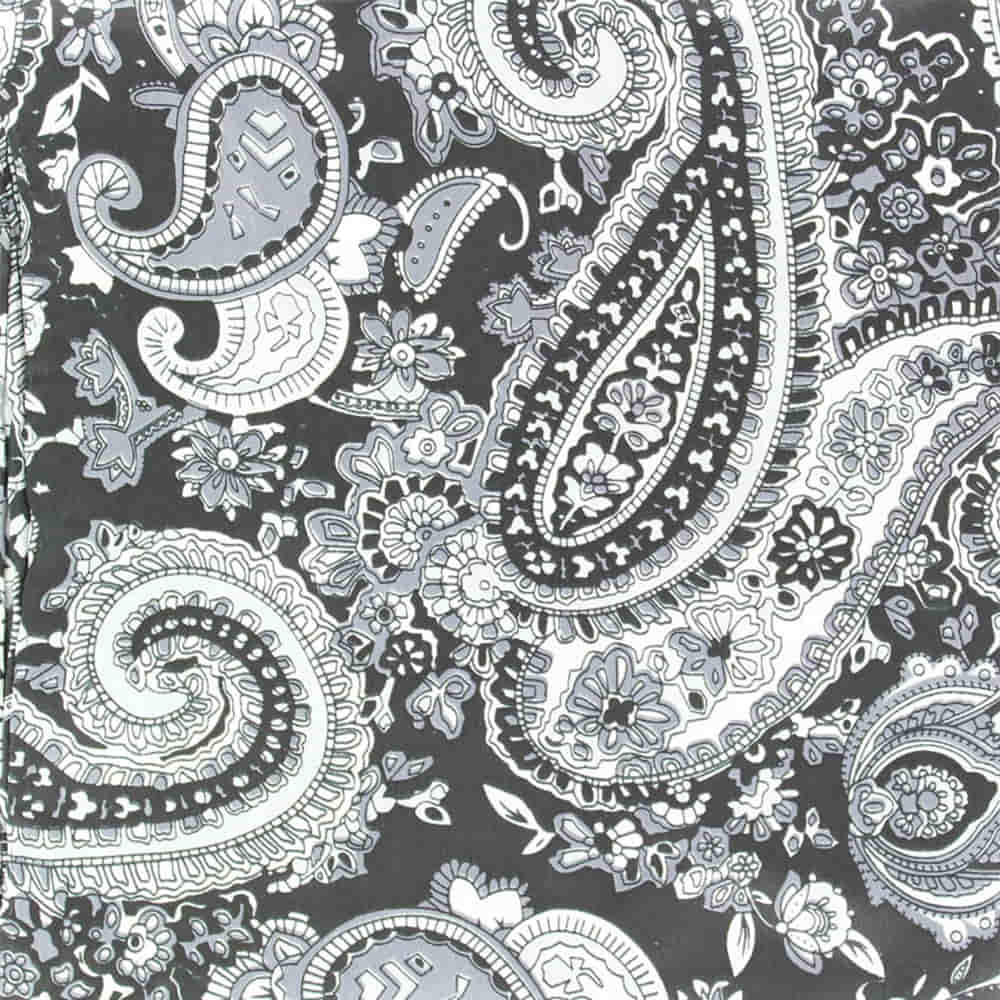 M & F Western Apparel Black/Grey / 33"x33" Paisley Print Wild Rag
