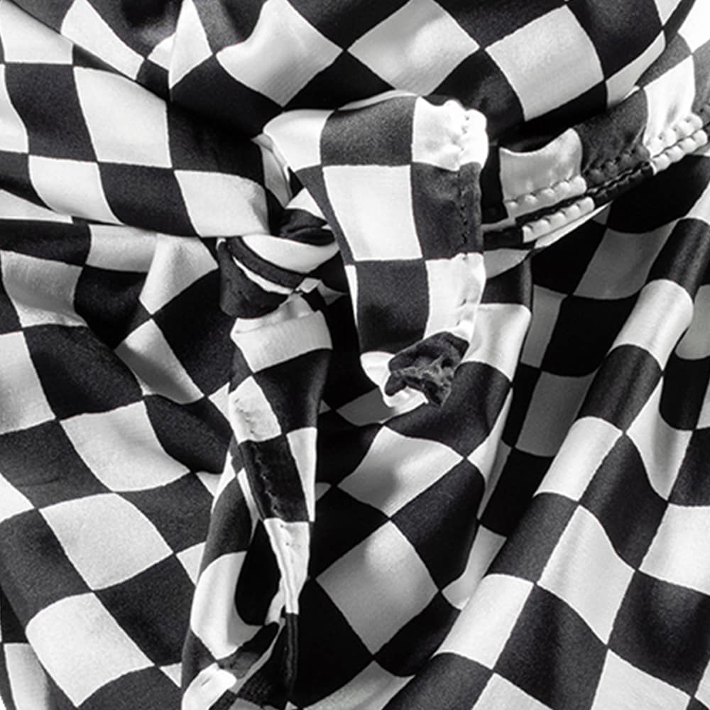 M & F Western Apparel Black/White / 33"X33" M&F Western Checkerboard Black and White Wild Rag 33x33