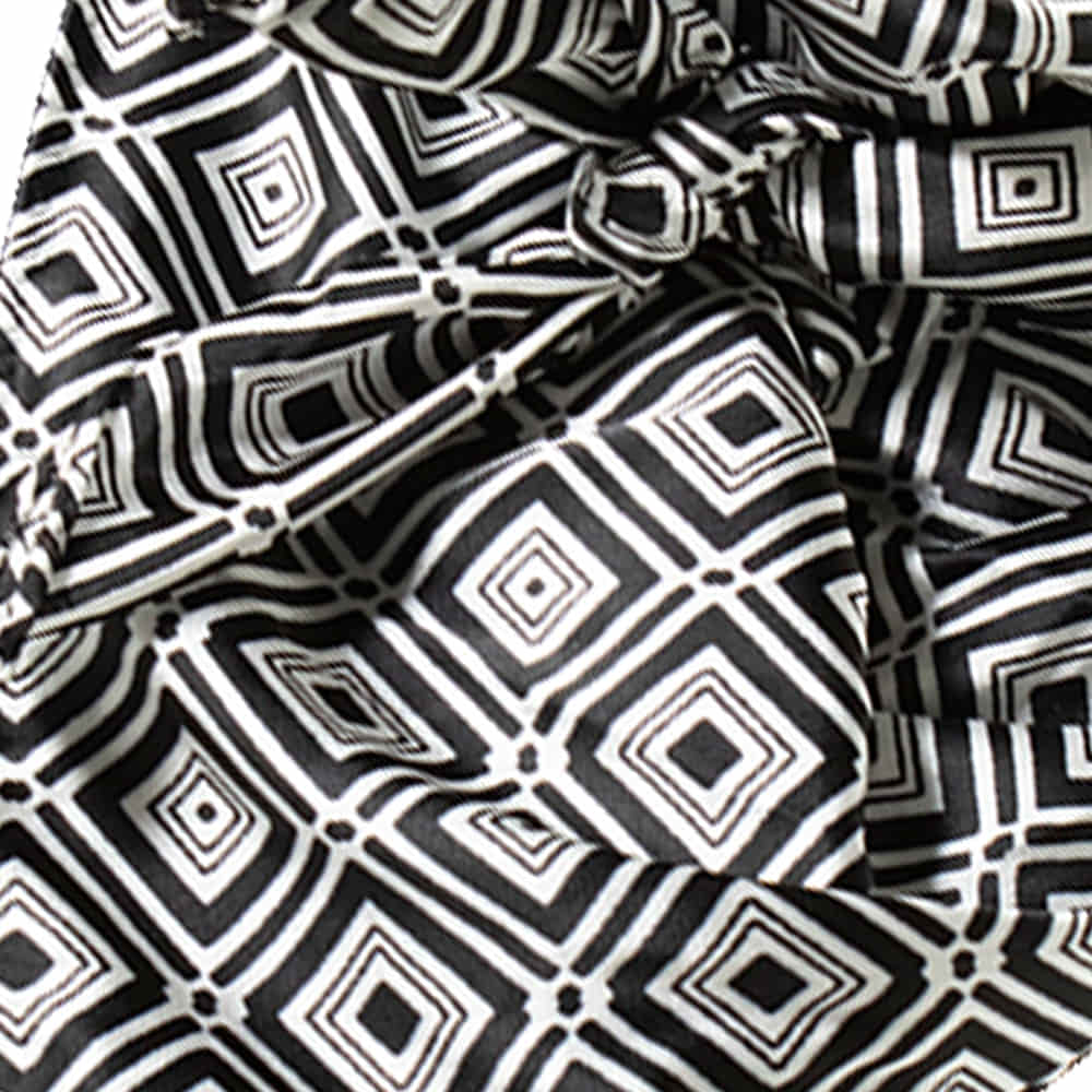 M & F Western Apparel Black/White / 33"X33" M&F Western Diamond Pattern Black and White Wild Rag 33x33