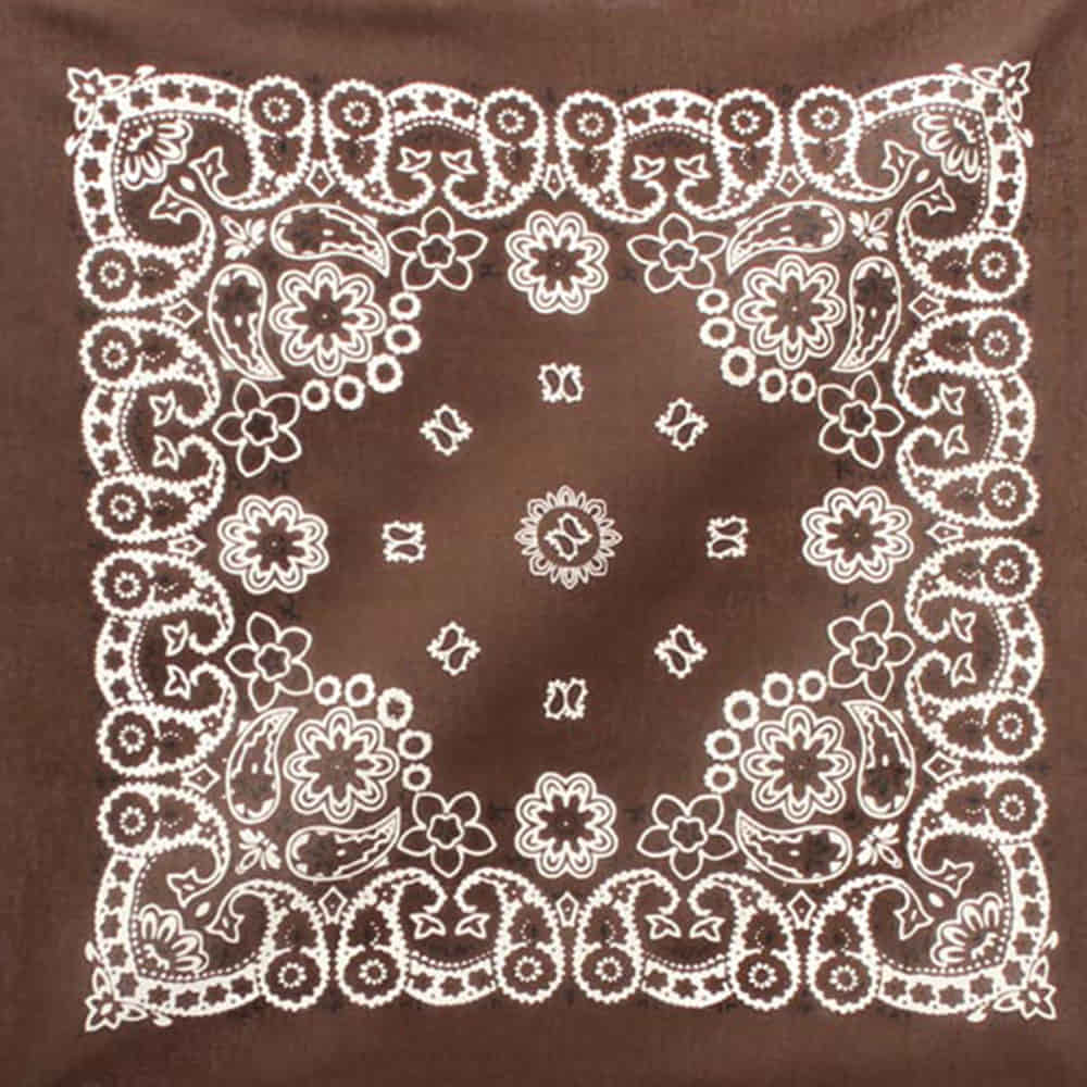 M & F Western Apparel Brown / 21"X21" M&F Western Traditional Fashion Brown Bandana 21"x21"