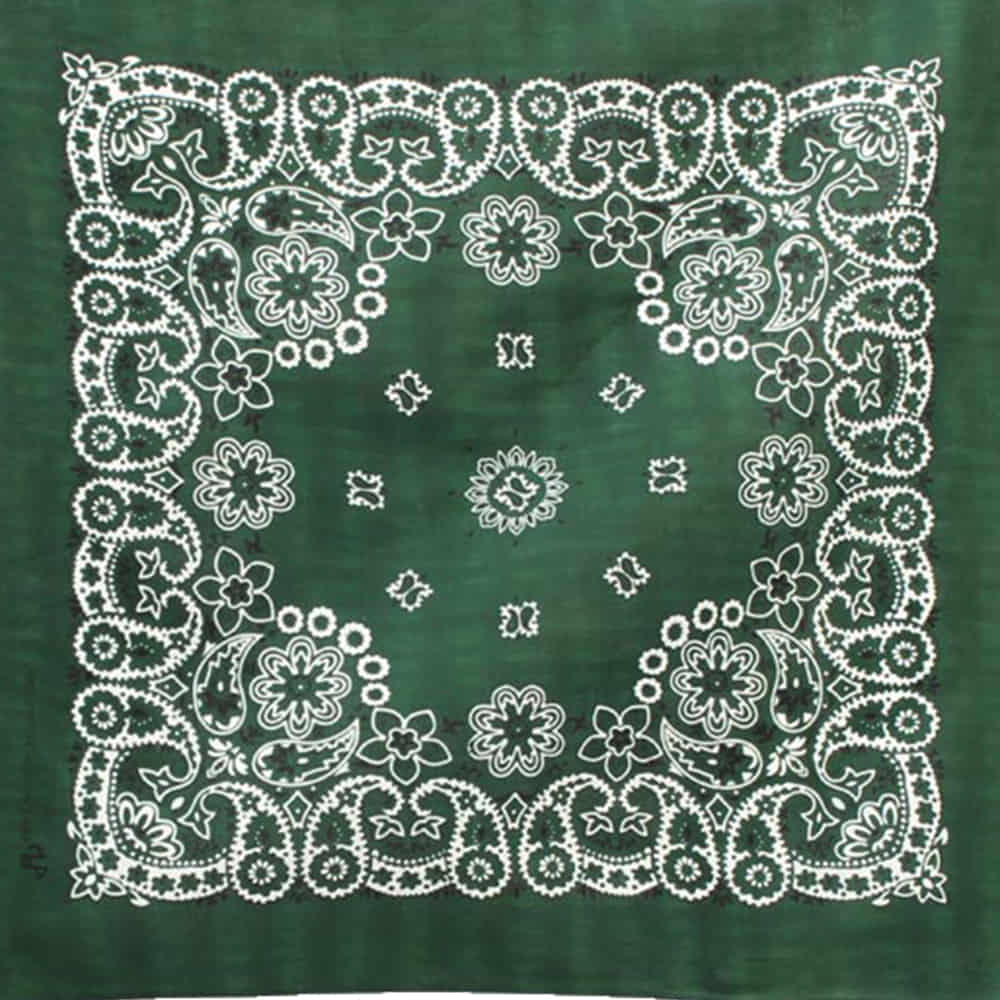 M & F Western Apparel Dark Green / 21"X21" M&F Western Traditional Fashion Dark Green Bandana 21"x21"