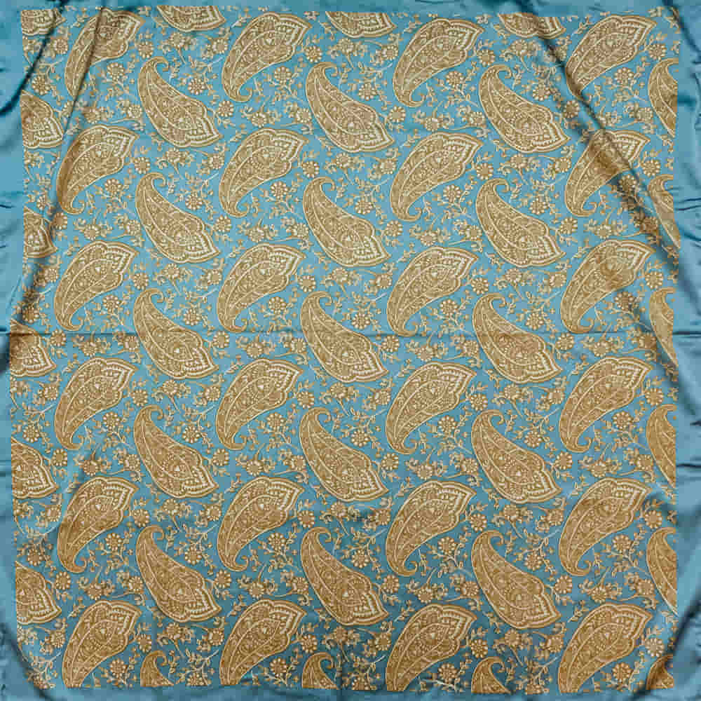 M & F Western Apparel Grey/Gold / 33"X33" M&F Western Paisley Grey and Gold Wild Rag 33x33