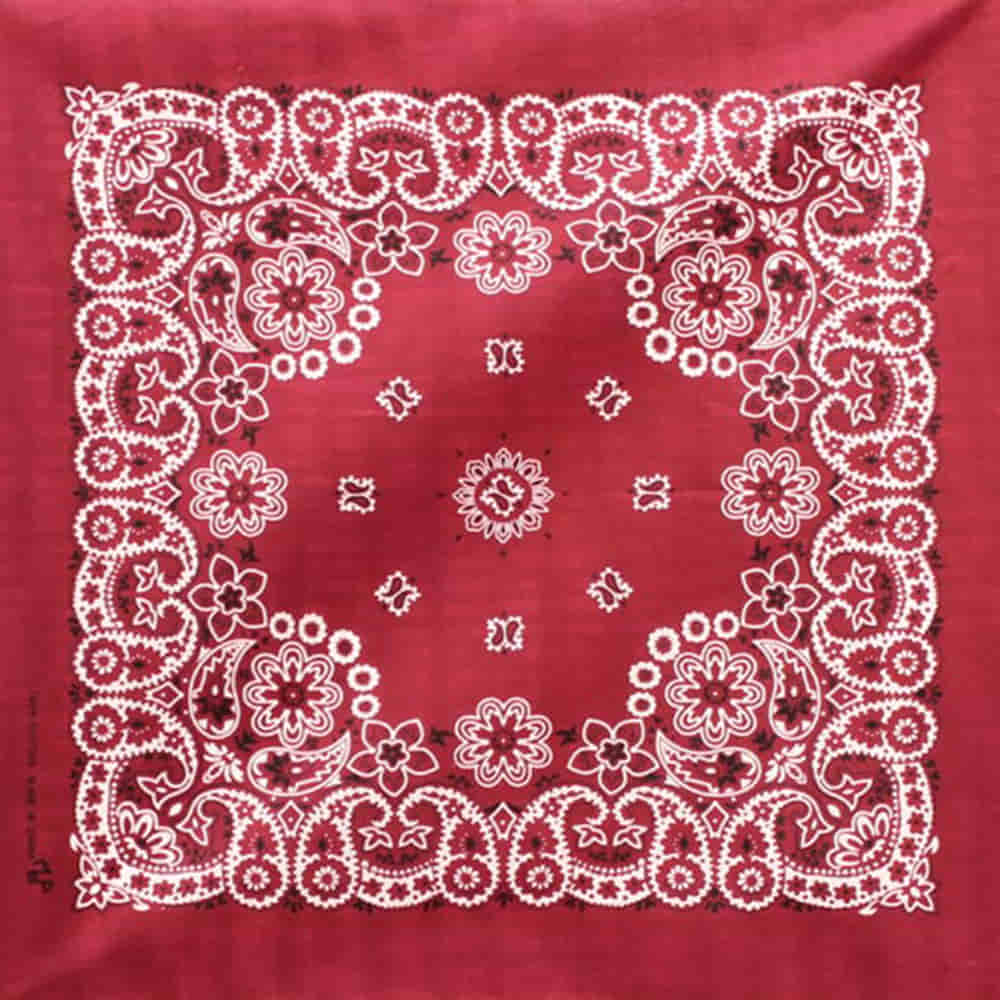 M & F Western Apparel Red / 21"X21" M&F Western Traditional Fashion Burgundy Bandana 21"x21"