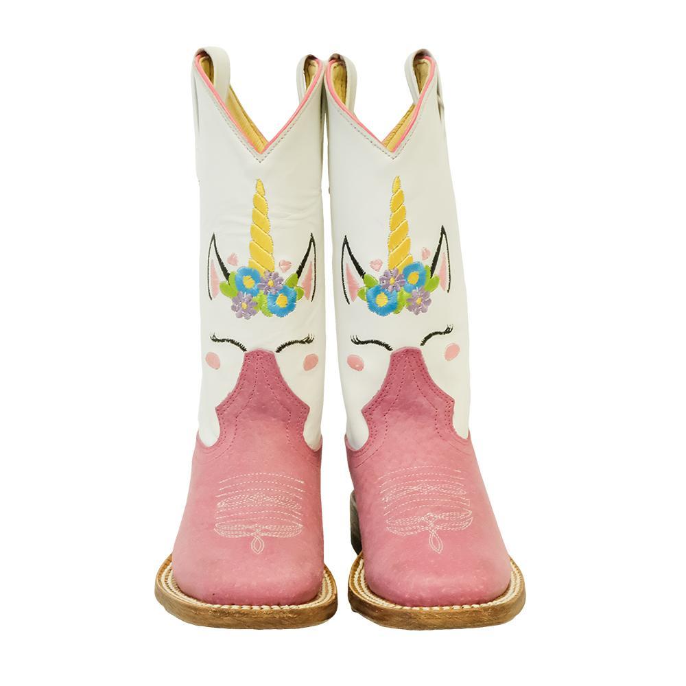 Macie Bean Footwear Macie Bean Pink Unicorn Kid Boots