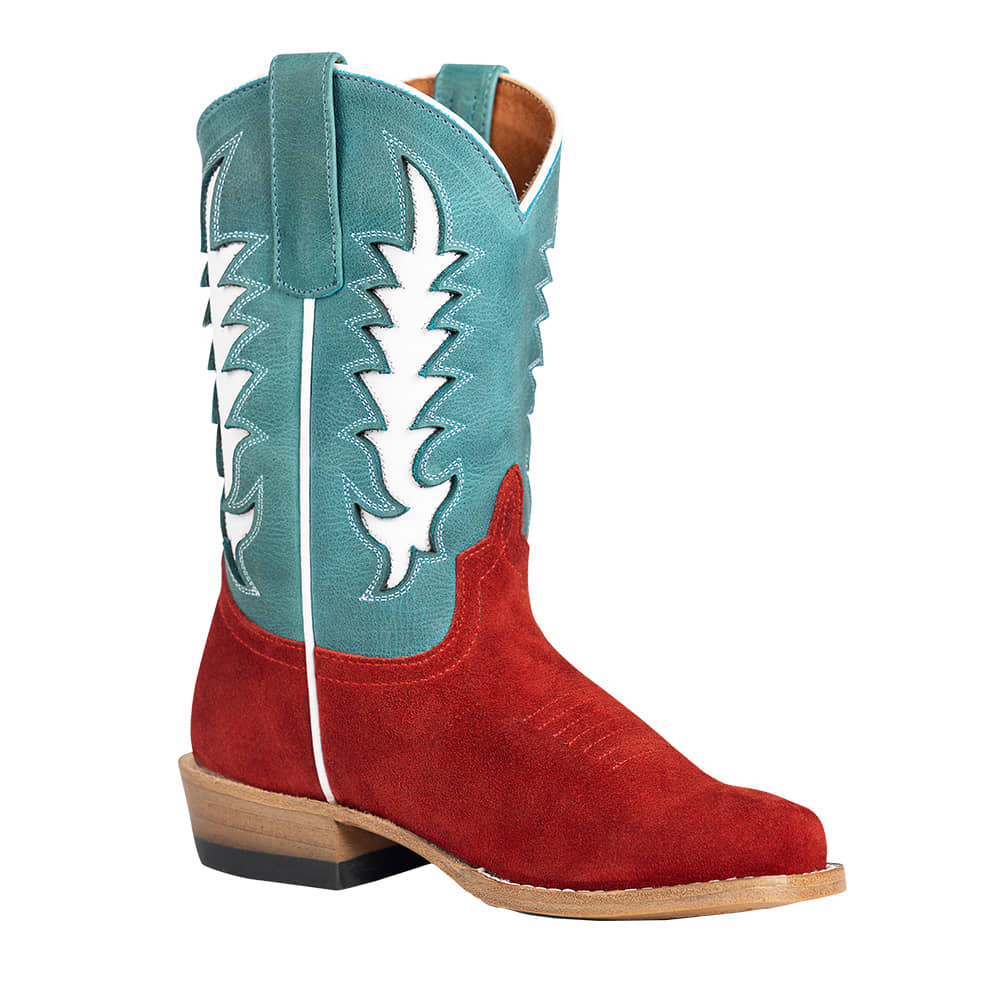 Macie Bean Kids Footwear Macie Bean Kids Girl's Red Rough out and White Boot