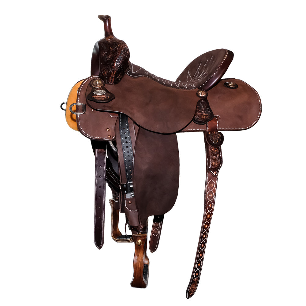 Martin Saddlery Saddles 14.5" Martin Saddlery 71 Stingray 14.5" Natural Mountain Daisy Tool Barrel Saddle