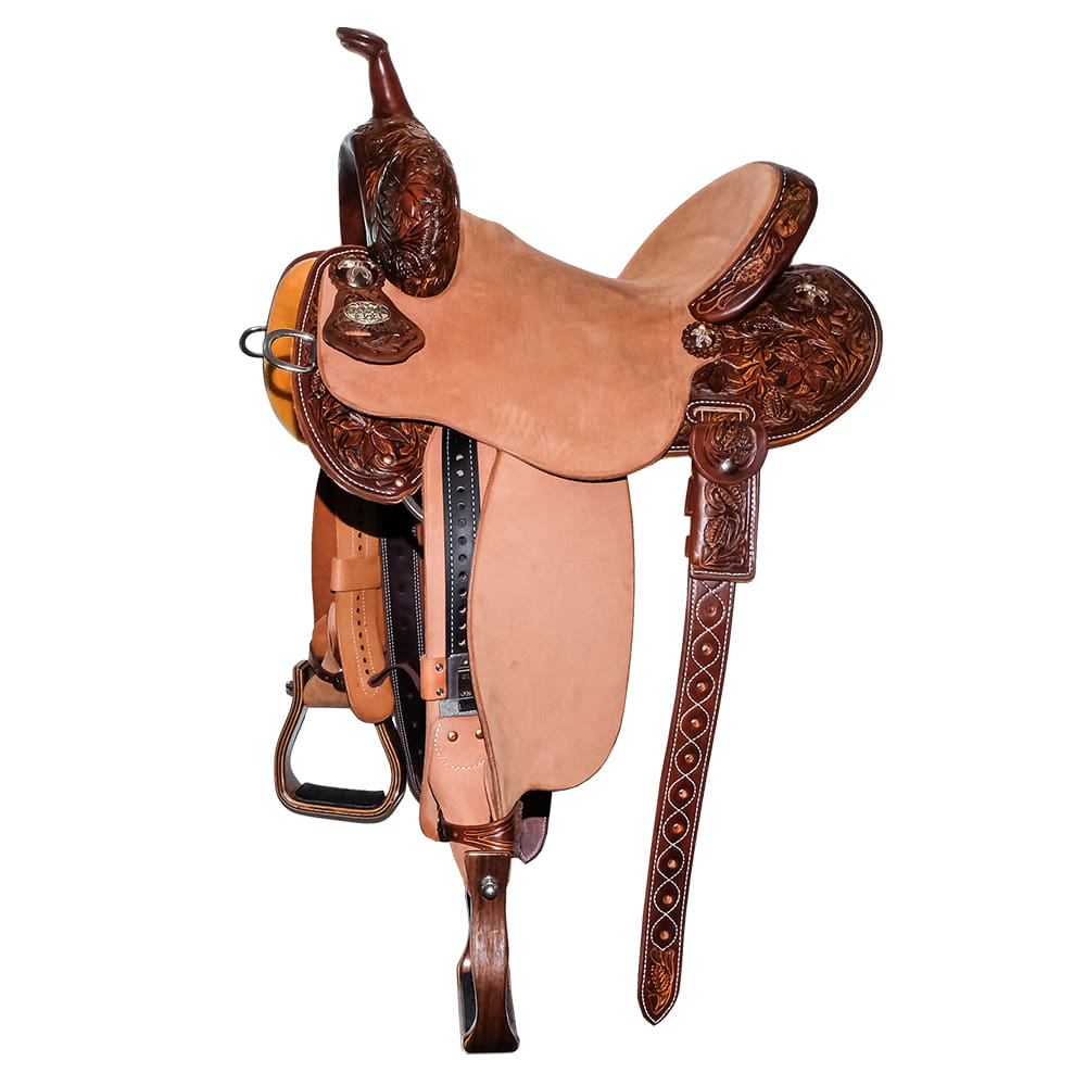 Martin Saddlery Saddles Martin Saddlery 66 BTR 13" Half Natural Half Desert Flower Tool Barrel Saddle