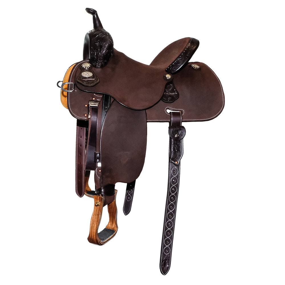 Martin Saddlery Saddles Martin Saddlery 71 Stingray 13.5" Chocolate Sunflower Tool Barrel Saddle