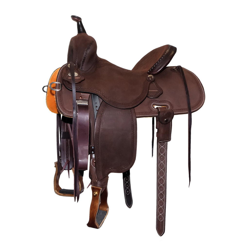 Martin Saddlery Saddles Martin Saddlery 71 Stingray Full Chocolate Rough Out 14" Barrel Racing Saddle