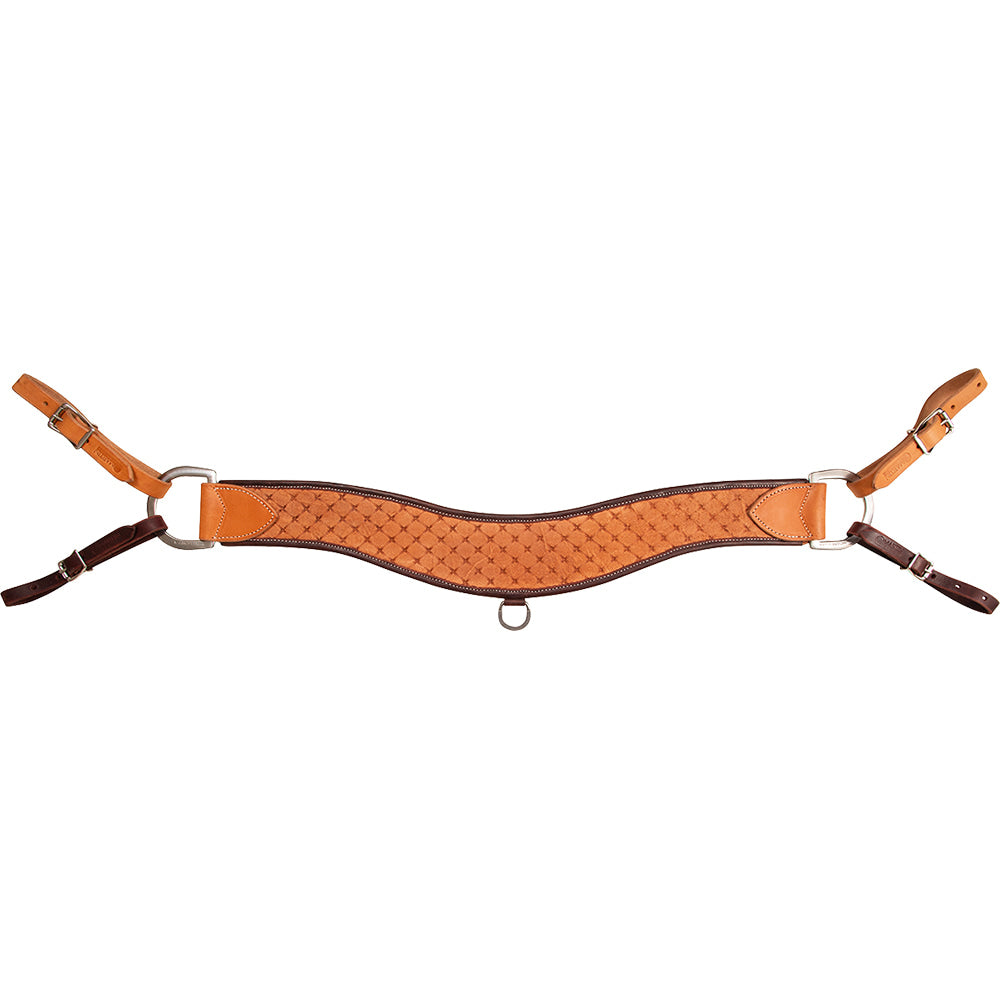 Martin Saddlery Tack Martin Saddlery Natural Rough Out Quilted Stamp 4" Steer Roper Breast Collar
