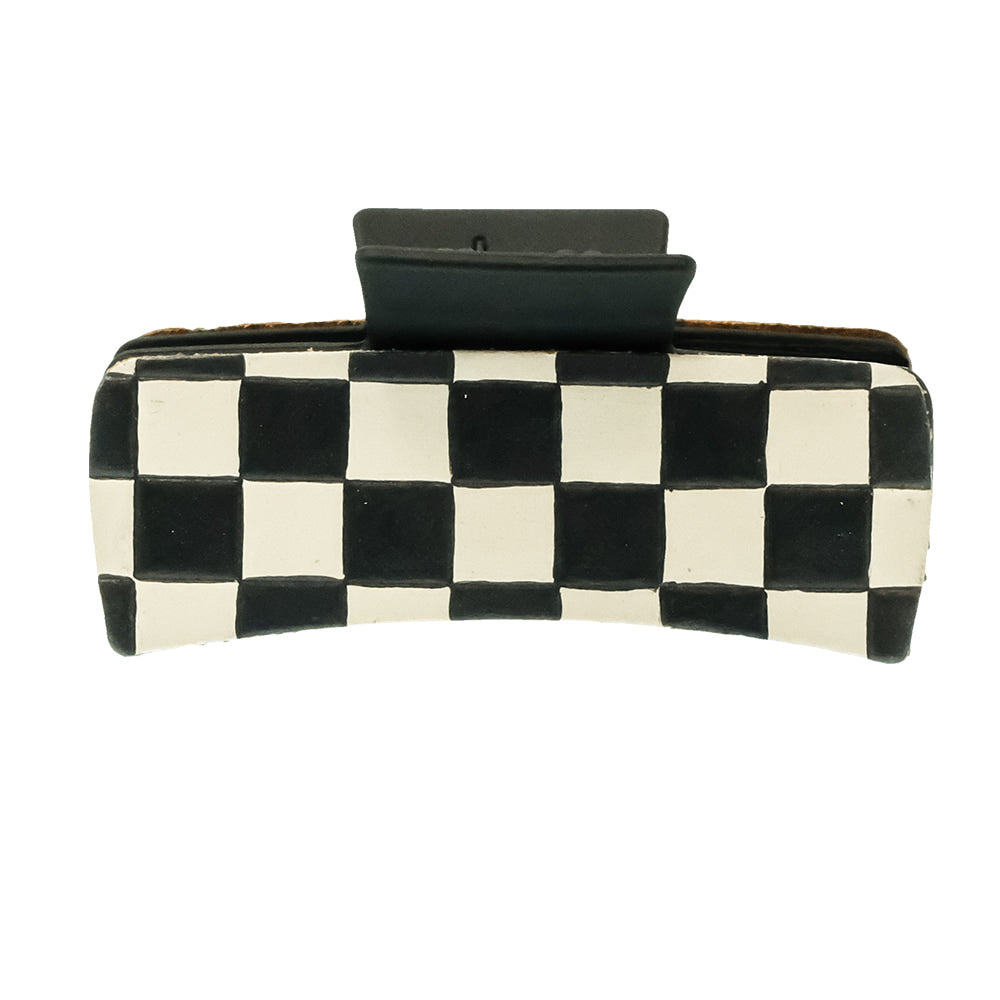 McIntire Saddlery Other McIntire Saddlery Black and White Checkered Hair Clip