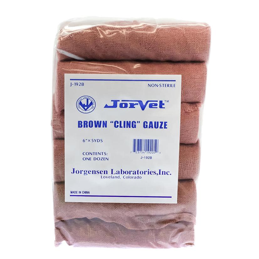 Med-Vet Supplies 12 / Brown Brown Cling Gauze Bandage Rolls 12pk 6" x 5yds