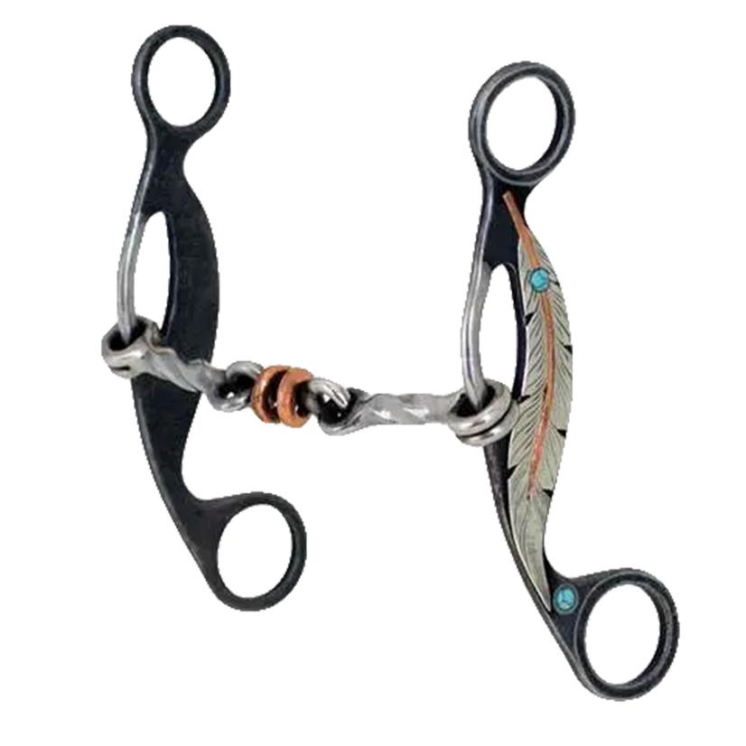 Metalab Tack 5 1/8" Metalab Feather Sliding Gag Twisted Dog Bone Bit