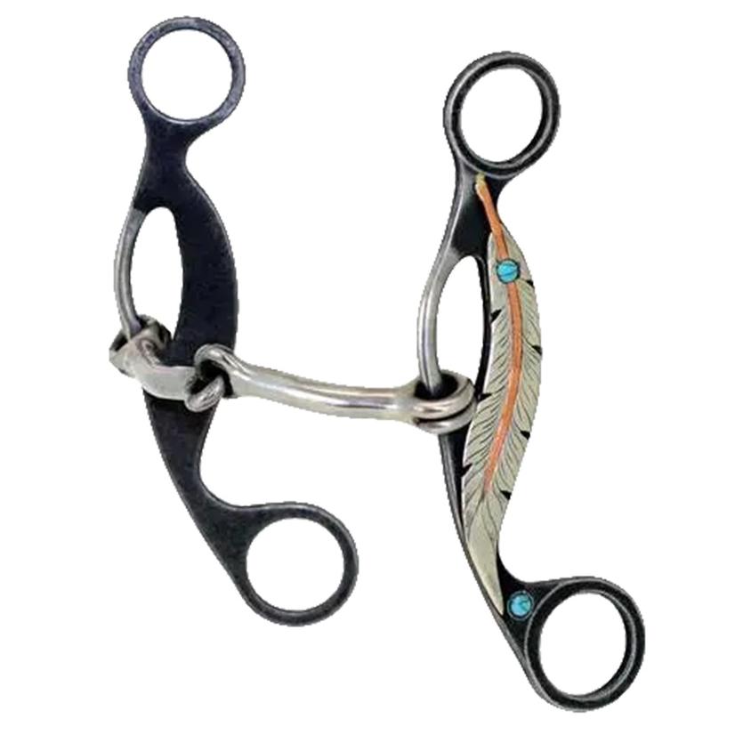 Metalab Tack 5 1/8" Metalab Feather Sliding Gag Twisted Smooth Snaffle Bit